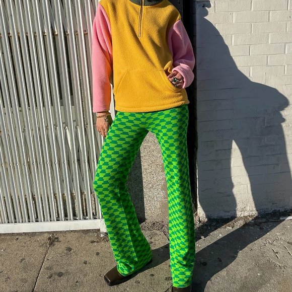 NWT Lisa Says Gah Luca Knit Pant in Vintage Rug Bocce Court 💚 (Sz XL/2XL) - Picture 4 of 11